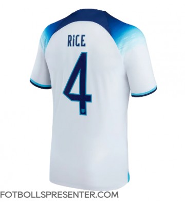England Declan Rice #4 Hemma Matchtröja VM 2022 Kortärmad